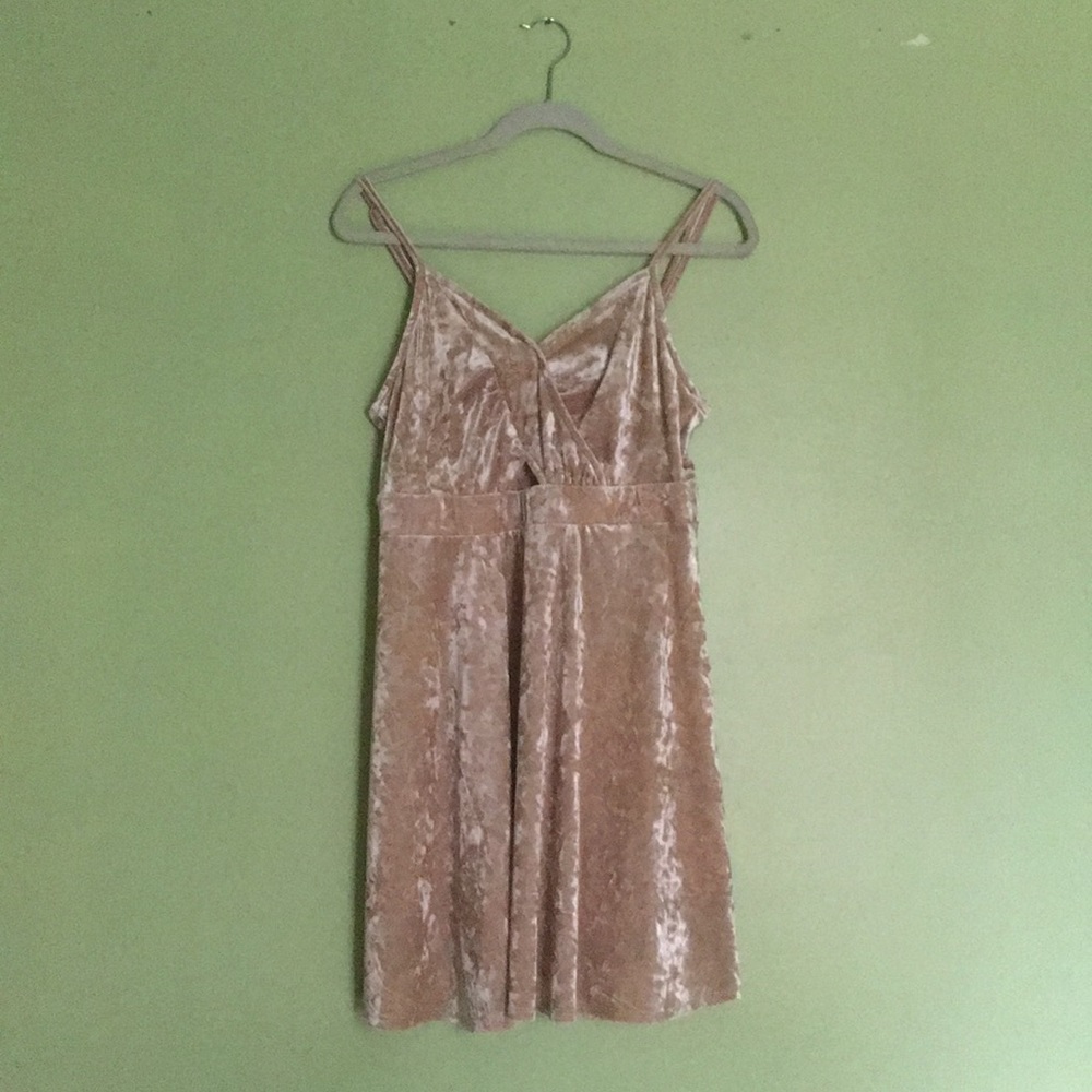 Cream Velvet Dress